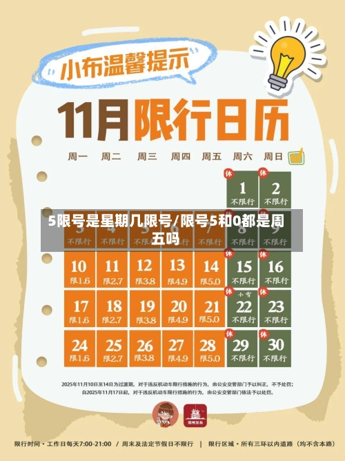 5限号是星期几限号/限号5和0都是周五吗
