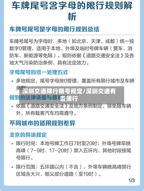 深圳交通限行限号规定/深圳交通有否限行-第2张图片