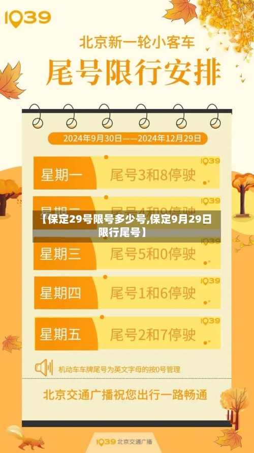 【保定29号限号多少号,保定9月29日限行尾号】